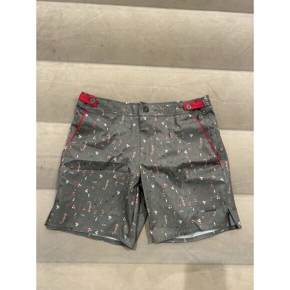 Parke & Ronen Mens Size 29 Green Floral Swim Trunks Shorts - Picture 1 of 7